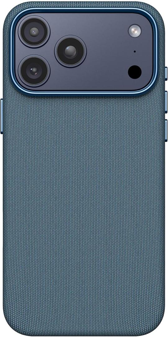 for iPhone 17 Pro Max TechWoven Case 2025, iPhone 17 Pro Max Phone Case (Compatible with MagSafe) Shockproof Anti-Slip TechWoven Premium Woven Fabric Cover for 17 ProMax 6.9", Deep Blue