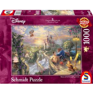 Schmidt Spiele 59475 Thomas Kinkade, Disney, Beauty and The Beast, Jigsaw Puzzle, 1000 Pieces (normal)