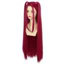 VGbeaty Adult Women Long Straight Pink Wig with 2 Ponytails Cartoon Role Funny Bangs Wig Heat Resistant Synthetic Fiber Soft Durable Breathable Cap for Halloween Costume Fancy Party