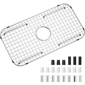 Sink Bottom Grid 27-1/2" x 14-1/4", Centered Drain with Corner Radius 3-1/2", stainless steel sink grid for sink protectors for kitchen sink