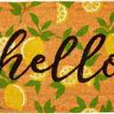 Juvale Nonslip Coco Coir Front Door Welcome Mat, Hello Lemon-Outdoor-Rug (17 x 30 in) - Doormat Outdoor Entrance