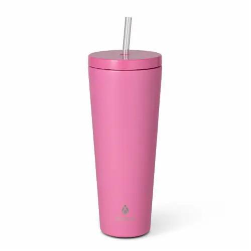 Manna Axel Tumbler & Straw 26oz Pink Stainless Steel New Cup Sealed