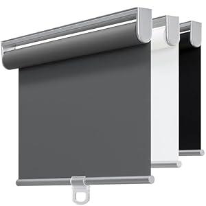 TOVALOR Cordless 100% Blackout Roller Shades for Windows, UV Protection Pull Down Shades, Room Darkening Door Blinds Thermal Insulated Fabric for Home Office and Bedroom(31" W x 72" H, Grey)