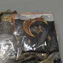 Redbaker 167 Pcs Eid Mubarak Party Decoration Ramadan Mubarak Backdrop Banner Tablecloth Eid Al-fitr Balloon 16 Set Tableware Plates Cups Napkins Cutlery for Home Muslim Ramadan Party Supplies(Black)