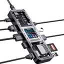 DOCKCASE Explorer Edition USB C Hub (10-in-1) with 4K@60Hz HDMI & DP, Gigabit Ethernet,1 USB-C and 3 USB-A Ports,100W Power Delivery, UHS-II TF/SD Card Slot for MacBook Air/Pro,XPS,and More