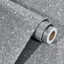 WESTICK Dark Silver Glitter Wallpaper 15.8"x394" Sparkle Glitter Contact Paper Self Adhesive Shiny Gray Silver Peel and Stick Wallpaper Decorative Sequin Wall Paper for Bedrooms Walls DIY Party Decor