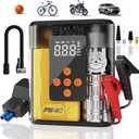 Jump Starter with Air Compressor, 4000A Peak Car Battery Charger, 200 PSI Tire Inflator, Heavy Duty Power Pack for Up to 9.0L Gas, 8.0L Diesel Engines, LED Light, USB Ports, Emergency Road Kit