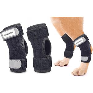 Dog Leg Braces for Rear Legs, Hock Brace for Back Legs with Metal Strips and Safety Reflective Straps for Short Legs, Joint Warps Support for Hind Legs Injuries Sprains Arthritis (Large(1Pair))