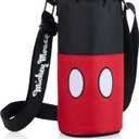 PICNIC TIME Disney Mickey Mouse Shorts Shorts Bottle Cooler, Water Bottle Holder, Insulated Water Bottle Cooler Bag, (Black with Red Pattern)
