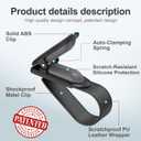 2 x Veharvim Sunglass Holder for Car (One-Handed Operation, Gentle & Secure Hold, Silicone Padded, Universal Fits Sunglass and Car Visor) - Sunglasses Clip for Car Visor