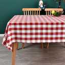 Gingham Table Cloth for Square Tables red Checkered Plaid Tablecloth Heavy Duty Cotton Blend Washable & Wrinkle Table Cover for Outdoor Kitchen Dining Picnic Camping (60x60 Inch)