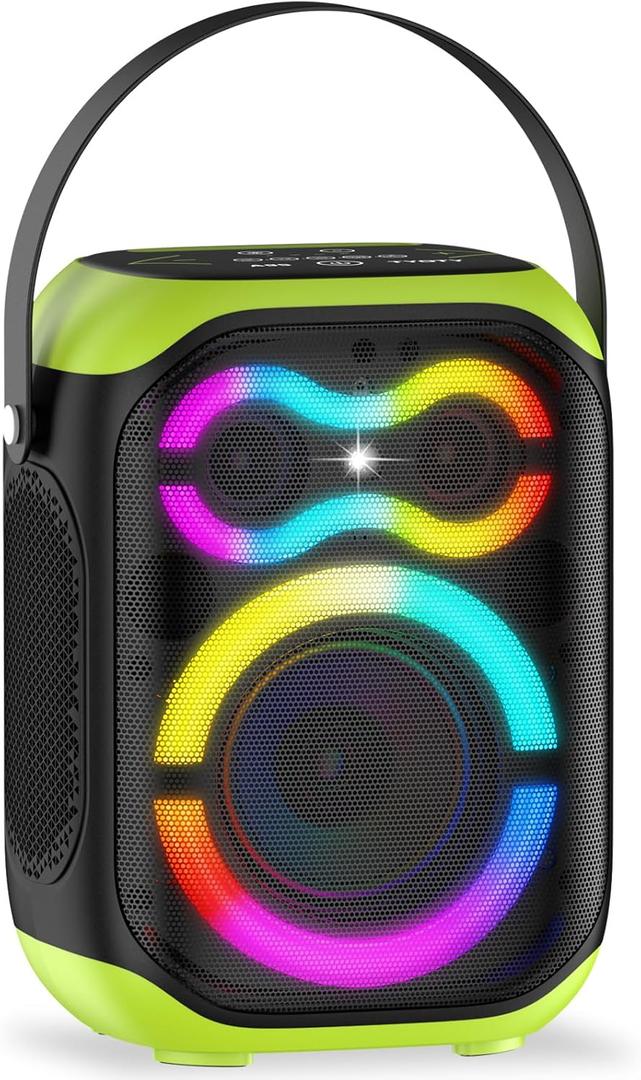 Portable Bluetooth Speakers 80W Big Powerful Wireless Outdoor Loud Stereo Deep Bass Sound Boombox TWS Home Party Speaker with Subwoofer LED Lights (Black)