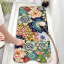 Bathtub Mat Non Slip, Bohemia Extra Long Bath tub Mat Shower Floor Mat with Suction Cups and Drain Holes for Adults Kids Elderly 40 X 16 Inch