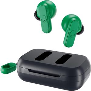 Skullcandy Dime 2 Wireless Earbuds, Bluetooth Headphones, Noise Isolating Fit, Up to 12 Hours Battery, Microphone for iPhone Android, Easy Carry with Integrated Lanyard - Dark Blue/Green