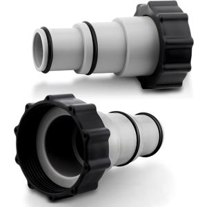 2 Pack Pool Hose Adapter A with Collar for Intex, Converts 1.5 to 1.25 Inch Hoses for Threaded Connection Pumps (2, 2 * 4.28)