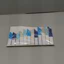 12 Pcs Snowflakes Hanging Decorations Blue Purple White Paper Fans Hollow Snowflakes Ceiling Hangings Decor Ice Birthday Fans Decor for Wedding Birthday Holiday Party Decoration(Blue)