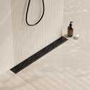 Neodrain 32 in Matte Black Linear Shower Drain, Rectangular Linear Shower Drain with Brick Pattern Grate, Brushed 304 Stainless Steel Bathroom Floor Drain