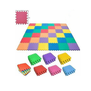 Interlocking Montessori Thick Foam Play Floor Mats | Jigsaw Mats for Baby Playpens and Playrooms | Multicoloured, 20 pack, Blue, Orange, Pink, Purple, Yellow