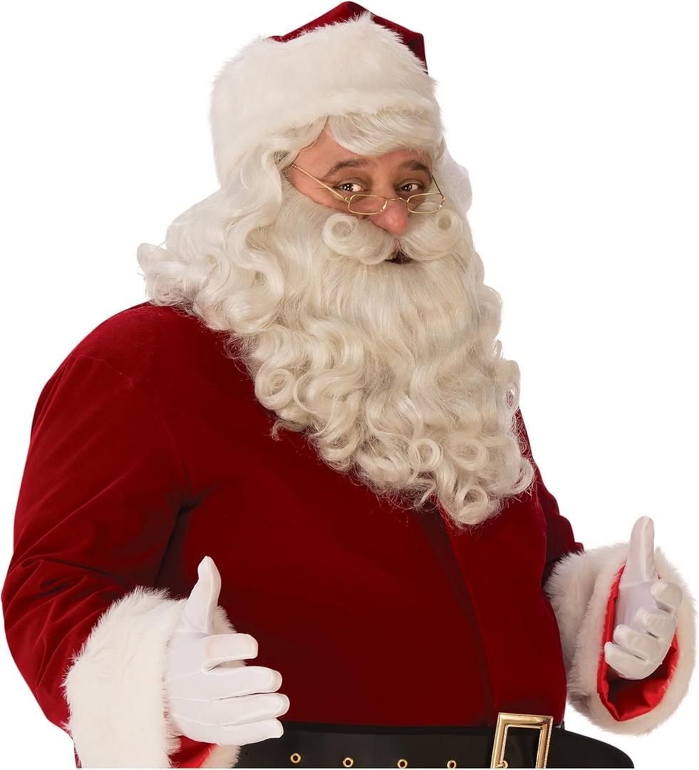Rubies Santa Claus Premium Beard & Wig Set for Adults, Men's No Size