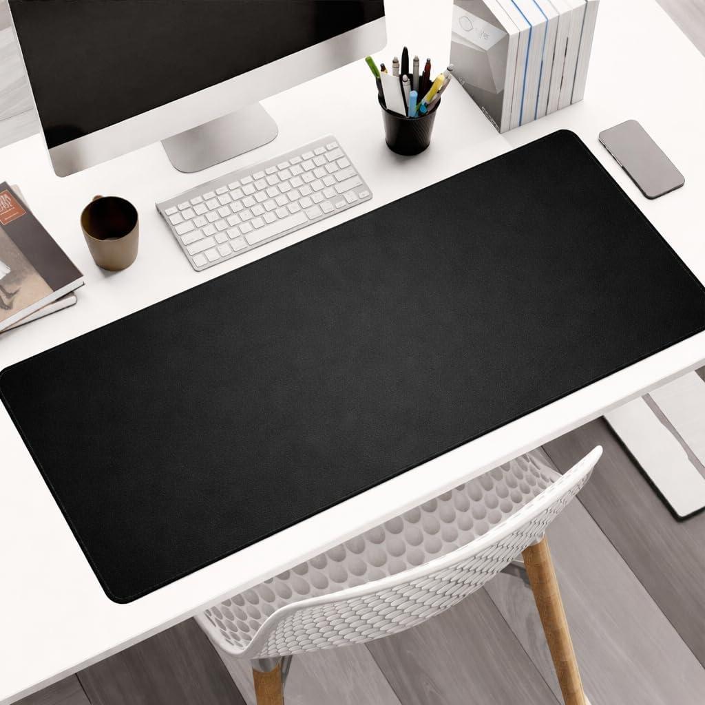 Large Desk Mat 47" x 23" – Premium PVC Leather Desk Pad, Non-Slip Office & Home Workspace Mat, Water-Resistant Writing Surface, Large Desk Protector for Laptop, Keyboard & Mouse (Black), 47" x 23" | 120*60cm