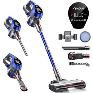 QikCln 23Kpa Cordless Vacuum Cleaner, Stick Vacuum with Deachable Battery and Charge Docker, Powerful Vacuum with 2 Speeds and 40 mins Run Time for Hardwood Floor and Pet Hair - Blue