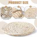 CroBlissful 7 Pcs Boho Wall Basket Decor Hanging Handcrafted Seagrass Woven Round Bohemian Basket Wall Decoration Art for Farmhouse Home Room Rustic Decorations Table, Multi Sizes(Vintage)