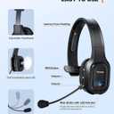 TECKNET Trucker Bluetooth Headset, Trucker Bluetooth Headphones with Microphone AI Noise Canceling Wireless On Ear Headset, Hands Free Wireless Headset for Cell Phone Computer Office Home (Black)