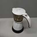 Lemosae Electric Espresso Maker Transparent Coffee Maker Electric Moka Pot Portable Aluminum Espresso Machine Italian Moka Pot with Detachable Base, Coffee Gift for Women Men Home Travel (White,6 Cup)