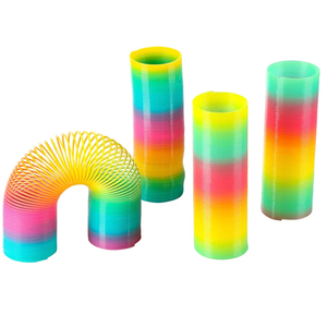 Blue Panda Rainbow Spring Toy for Kids Birthday Party Favors (2x6 in, 4 Pack)