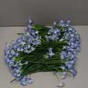 4 Bundles Artificial Daffodils Flowers, Fake Artificial Greenery UV Resistant No Fade Faux Plastic Plants for Wedding Bridle Bouquet Outdoor Home Garden Kitchen Office Table Vase(Blue)