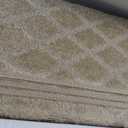 MBIGM Bullnose Carpet Stair Treads Non Slip Stair Mats for Wooden Stairs (14, Warm Ivory - Diamond, 9.5" x 30")