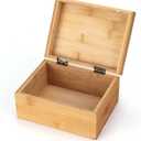 Woiworco Small Bamboo Wooden Box with Hinged Lid, 6.7 x 5.1 x 3.1 inch Natural Wooden Boxes Box for Crafts Art and DIY Hobbies, Decorative Box and Home Storage Wooden Keepsake Box Gift