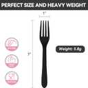 Black Plastic Forks, Disposable Forks Heavy Duty, Heat Resistant Disposable Cutlery for Parties, Picnics, and Everyday Use, Pack of 150