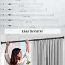 ALLZONE Heavy Duty Tension Shower Curtain Rod 42-83 Inches for Bathroom, Window, Non-Slip, Adjustable with Strong Spring Pole for Closet, Doorway, No Rust, No Drilling, Black