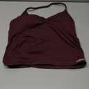 AUROLA Influence Longline Strappy Workout Halter Tops for Women,Removable Cups Padded Bras Impact Gym Yoga Sleeveless Top, Medium, Black Cherry