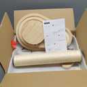 Made4Pets Cat Scratching Post Cat Scratcher Kitten Toys for Indoor Cats Wooden Ball Track Two-Layer Modern Sisal 17.7" Tall Scratch Post Interactive Toy with Dangling Ball