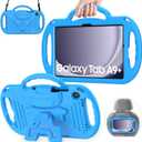 AVAWO Kids Case for Samsung Galaxy Tab A9+/A9 Plus 11 Inch 2023 Case, with Strap, Shockproof Lightweight Handle Stand 2023 Model (SM-X210/X216/X218) with Lanyard, Blue