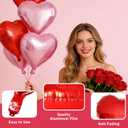 2 x Heart Balloons Valentines Day Decorations - Red Pink Love Shaped Balloon for Birthday Party Decorations Wedding Decor Engagement Holiday