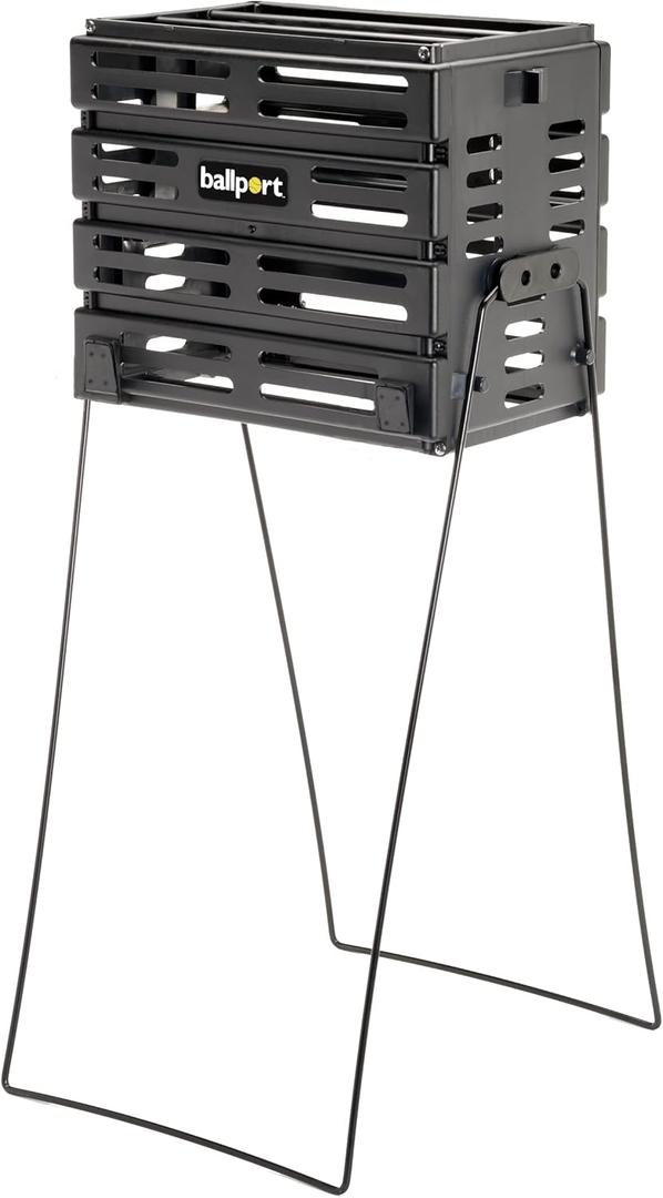 Tourna Ballport Tennis Ball Hopper Holds 80 Balls Durable and Lightweight  Black