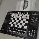 Lexibook, Chessman Elite, Interactive Electronic Chess Game +, 64 Levels of Difficulty, LEDs, Family Child Board Game, Black/White, CG1300