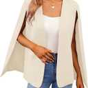 Women's Cape Blazer Split Long Sleeve Open Front Blazer Jacket Business Casual Suit Tops Cardigan Coats Apricot (L)