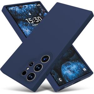 Varikke Compatible with Samsung Galaxy S24 Ultra Case, Liquid Silicone Upgrade [Camera Protection] [Anti-Scratch Microfiber Lining] Slim Soft Touch Gel Rubber Shockproof Phone Case 6.8", Dark Blue
