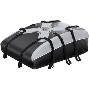 Sailnovo Car Roof Bag Cargo Carrier 20 Cubic,Waterproof Cargo Roof Bag for All Vehicles with/Without Roof Rack with Strap, Anti-Slip Mat,6 Door Hooks(Classic Gray-Black)