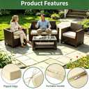 3 Pack Foam Wicker Patio Furniture Cushions, Replacement Cushions Fit Outdoor 4 Pieces Rattan Chair Sofa Set,Waterproof Outside Loveseat Pads,41x18x2 + 18x18x2,U Shape,Gray White