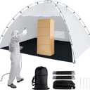 Portable Paint Booth Tent,Siebwin 10(L) x10(W) x6.2(H) ft Spray Paint Tent with Built-in Floor & Mesh Screen & Windproof Hooks, Painting Tent Station for Furniture DIY Hobby Tool, Spray Paint Shelter, White