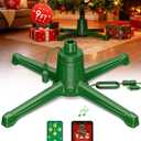 Musical Rotating Christmas Tree Stand with Memory Function, Built-in 6 Outlets 800W, Anti-tilt Noiseless 360 Degree Spinning Stand with Remote and Speaker, Up to 9ft 120 lb Artificial Trees