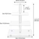 AMEITECH Cupcake Stand with Base, 4-Tier Square Acrylic Cupcake Display Stand Dessert Tower Pastry Stand Premium Cupcake Holder for Wedding Birthday Theme Party - Transparent