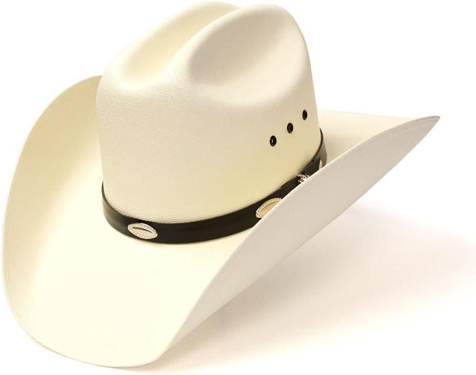 Western Express Men's Classic Cattleman Off White Straw Cowboy Hat - One Size Fits All Kids