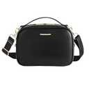 TWELVElittle Luxe Diaper Clutch - Crossbody Diaper Bag with Portable Changing Pad, Zip Out Pouch and Wipes Case (Black Plain)