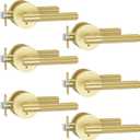 Asidrama 6 Pack Privacy Gold Door Handles, Door Lever with Door Knobs Indoor for Bedroom or Bathroom, Heavy Duty Brushed Gold Door Handles Interior with Locks for Left Right Sided Doors